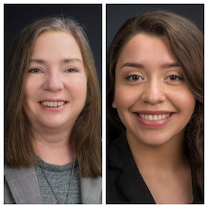 L to R: Peggy James, the Dean of The College of Social Sciences and Professional Studies and Alisson Anguiano Salas, a Junior both from UW-Parkside and 2021 Andy Goodman Ambassador.